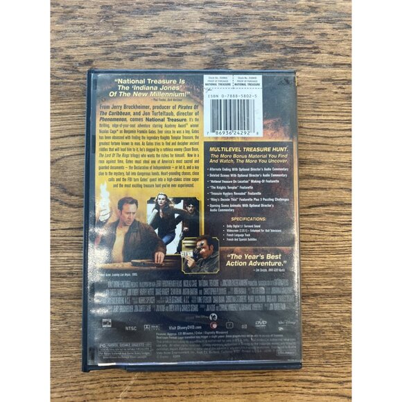 National Treasure 2004 DVD Action Thriller Nicolas Cage Jon Voight Pre-Owned - Picture 2 of 5